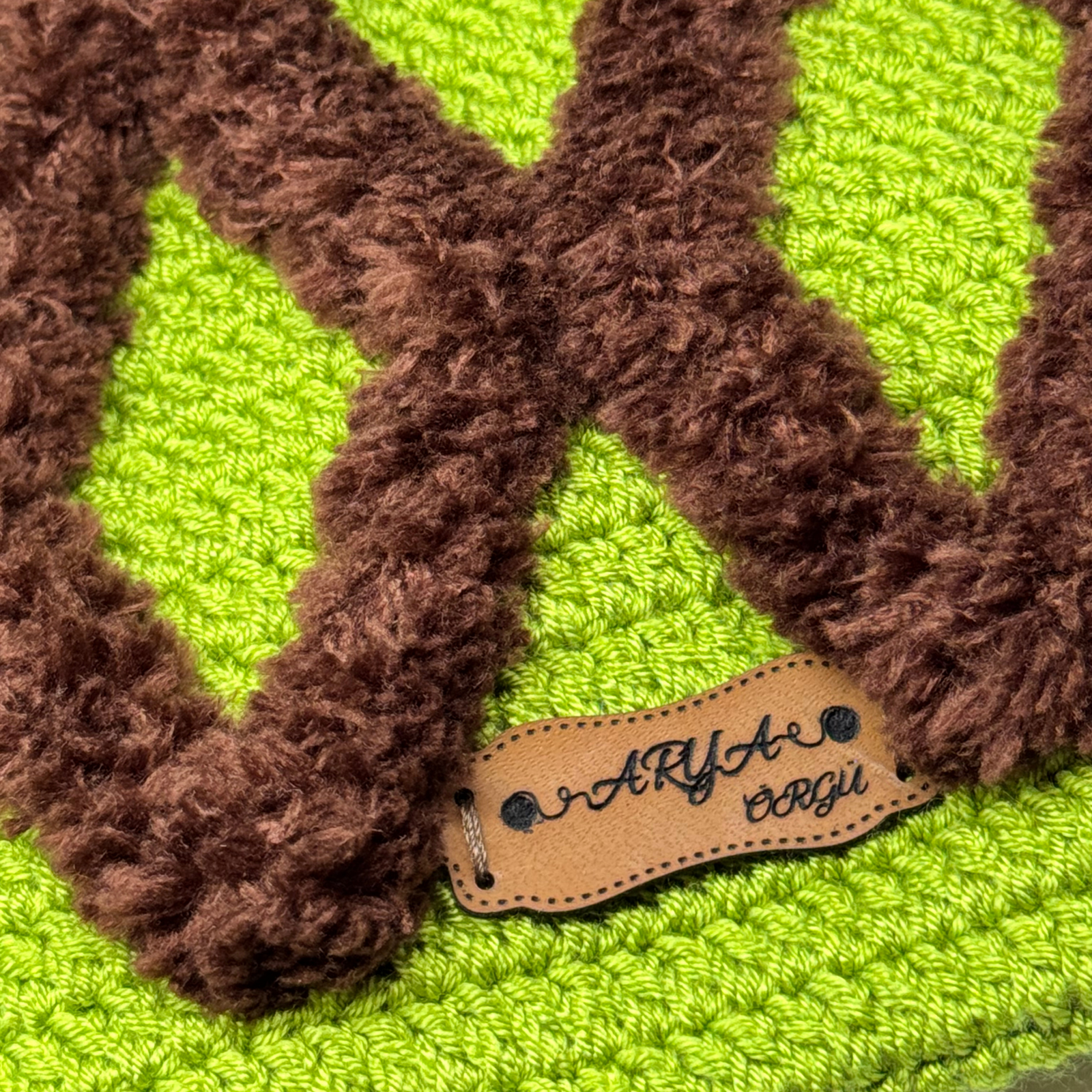 El Yapımı 3D Kabartmalı Dalga Desenli Örgü Portföy & Makyaj Çantası