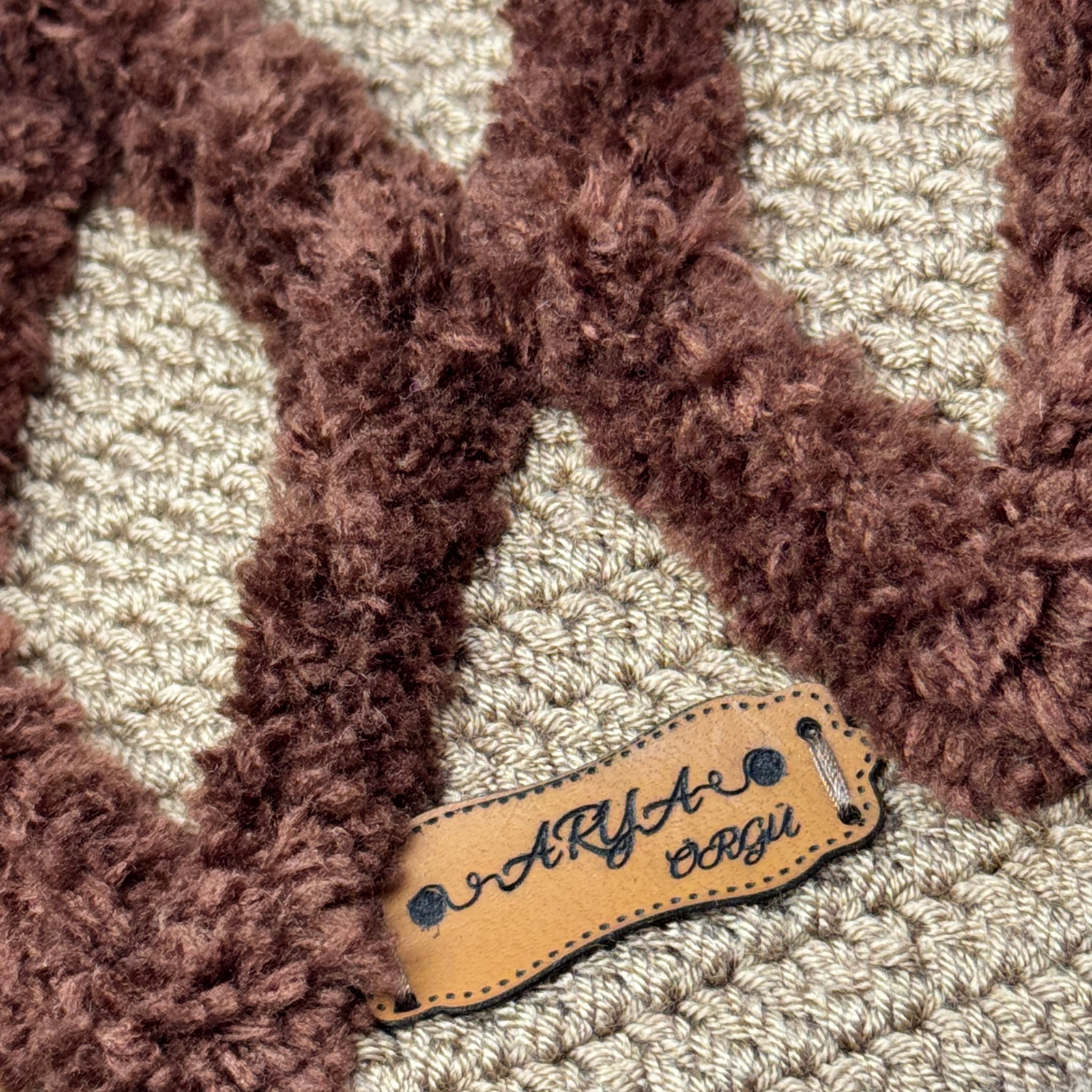 El Yapımı 3D Kabartmalı Dalga Desenli Örgü Portföy & Makyaj Çantası