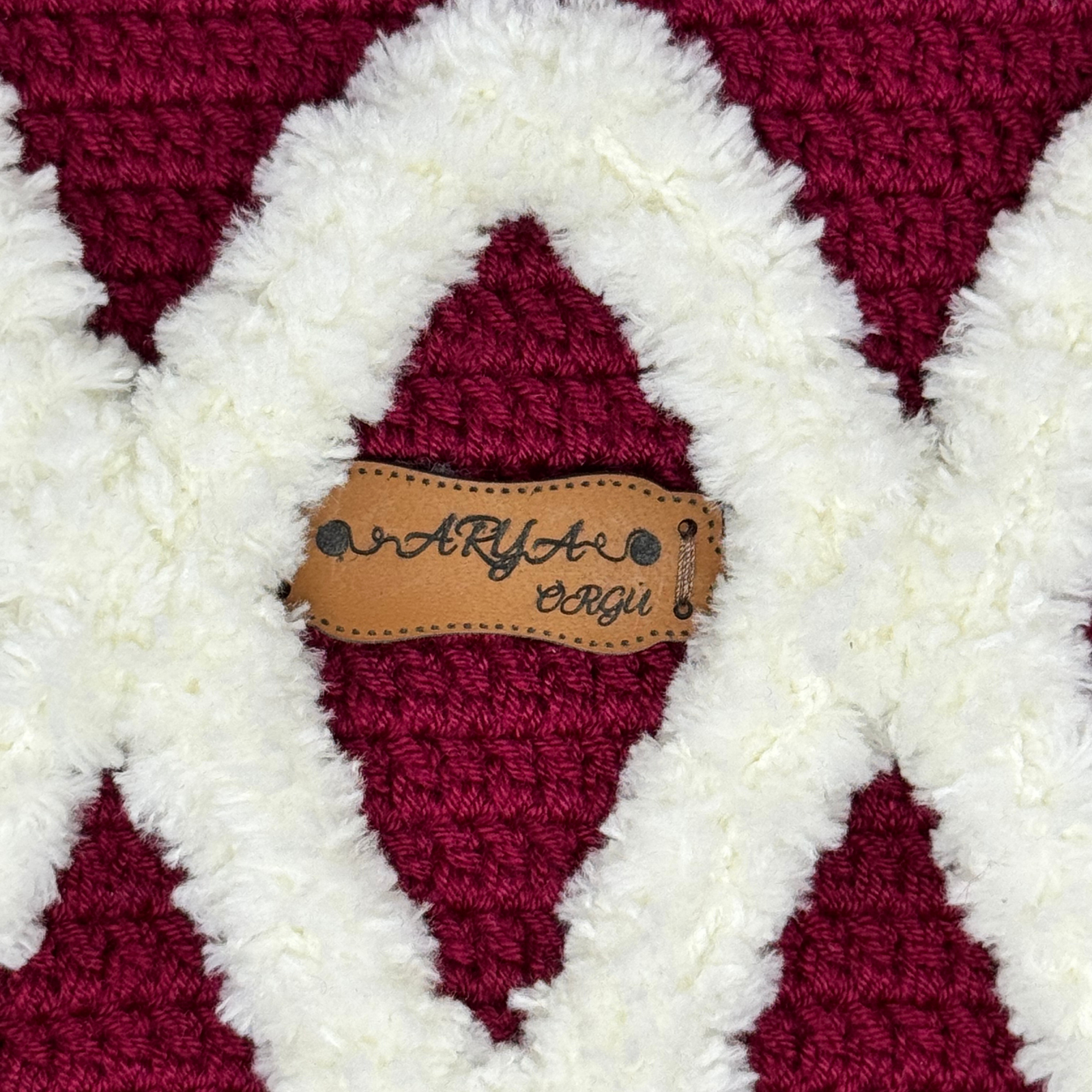 El Yapımı 3D Kabartmalı Dalga Desenli Örgü Portföy & Makyaj Çantası